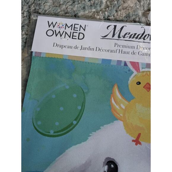 Meadow Creek Happy Easter Bunny Holiday Eggs Spring Garden Flag New! - Picture 2 of 4